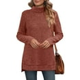thumbnail image 6 of KIHOUT Spring Winter Womens Tops Casual Solid Color Pullover Round-Neck Turtleneck Long Sleeve Blouse Loose Blouse Tops, 6 of 9