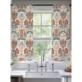 thumbnail image 3 of Boho Floral Semi Sheer Curtains 72 Inch Length 2 Panels Set, Farmhouse Vintage Red Blue Flower Plant Sheer Kitchen Curtain Privacy Voile Window Curtain for Living Room Bedroom Rod Pocket Drapes, 3 of 7