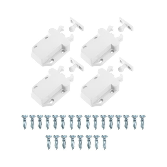 Uxcell 4 Pack Double Roller Cabinet Catches, Cabinet Door Latch with Screws for Cabinet Drawer Closet, White