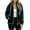 Green, variant on Horkkom Fleece Jacket Women Winter Zip Up Plaid Print Jacket Soft Warm Hooded Jacket with Pockets XL