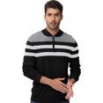 thumbnail image 5 of Yuyangdpb Men's Sweaters 1/4 Zip Up Lightweight Casual Striped Pullover Polo Sweaters Black XL, 5 of 8