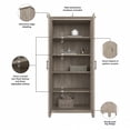 thumbnail image 4 of Bush Furniture Key West 66" Entryway Storage Set with Hall Tree Shoe Bench and Tall Cabinet Washed, 4 of 8
