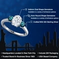 thumbnail image 2 of Gem Stone King 925 Sterling Silver Blue Diamond Ring Set with Oval Moissanite (2.04 Cttw), 2 of 7