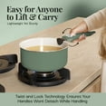 thumbnail image 6 of Gotham Steel 18 Pcs Pots and Pans set Non Stick, Ceramic Pan Cookware Set W/ Detachable Handle, RV Kitchen Cooking Set with Secure Lock Removable Handles, Oven Safe Nonstick Pan Set, Green, 6 of 7