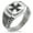 Silver, variant on Stainless Steel Pattee Iron Cross CZ Ribbed Needle Stripe Pattern Biker Style Polished Ring