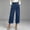 *Navy, variant on ClodeEU Women's High Waisted Denim Wide Leg Capri Pants,Casual Trendy Baggy Jeans Black,Women's Plus L
