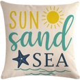thumbnail image 2 of 4Pack Beach Theme Pillow Covers Watercolor Costal Sea Turtle Cushion Covers Nautical & Ocean Style Quotes Summer Holiday Home Decorative Pillowcases 18" x 18" for Sofa Couch Porch, 2 of 6