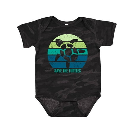 

Inktastic Vintage Sunset Save the Turtles Gift Baby Boy or Baby Girl Bodysuit