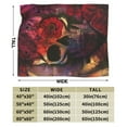 thumbnail image 3 of DouZhe Ultra-Soft Micro Fleece Lightweight Flannel Bed Blanket, Colorful Floral Skull Bones Print Cozy Warm Throw Blankets, 60"x50", 3 of 7