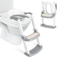 PU Foldable Toilet Step Stool - Grey White