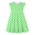 thumbnail image 4 of Wdgfv Robe Vintage Fille Années 50 Rétro Tournoyante Robe d'Occasion Spéciale Taille 6-14 Sans Manches Robe Enfant Vert Clair 9T/130, 4 of 4