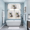 thumbnail image 3 of Spring Blue Flowers Kitchen Curtains Sets for Windows 36 Inch Length, Retro Tea Cup Phrases Country Rod Pocket Window Treatments Tier Curtains and Valances Set for Bedroom/Bathroom, 3 of 8