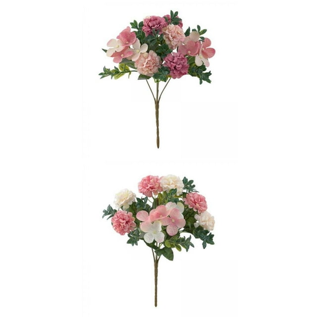 Ramo floral de hortensias artificiales de 2 colores para decoración de fiestas. rosa+rosa claro