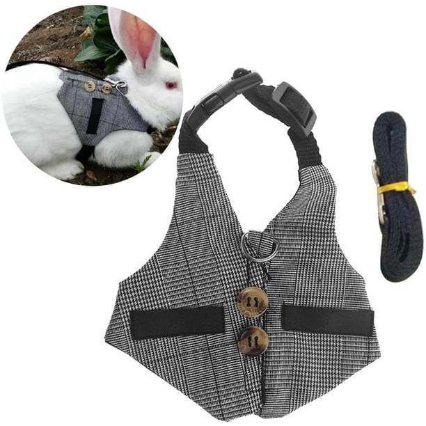 Nobrand Rabbit Vest Adjustable Cute Bunny Vest Rabbit Harness Pet Harness With Leash Multicolour M