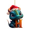 thumbnail image 1 of Decoración de retrovisor de coche, dinosaurio acrílico, letra H, ornamento de árbol de Navidad para niños, 1 of 9