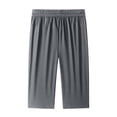 thumbnail image 4 of Garbnen Men Capri Pants Quick Dry Ice Silk Straight Leg Men's Running Pants Lightweight Elastic Waist Baggy Stretch Training Athletic Men's Trousers with Zipper Pockets, 4 of 4