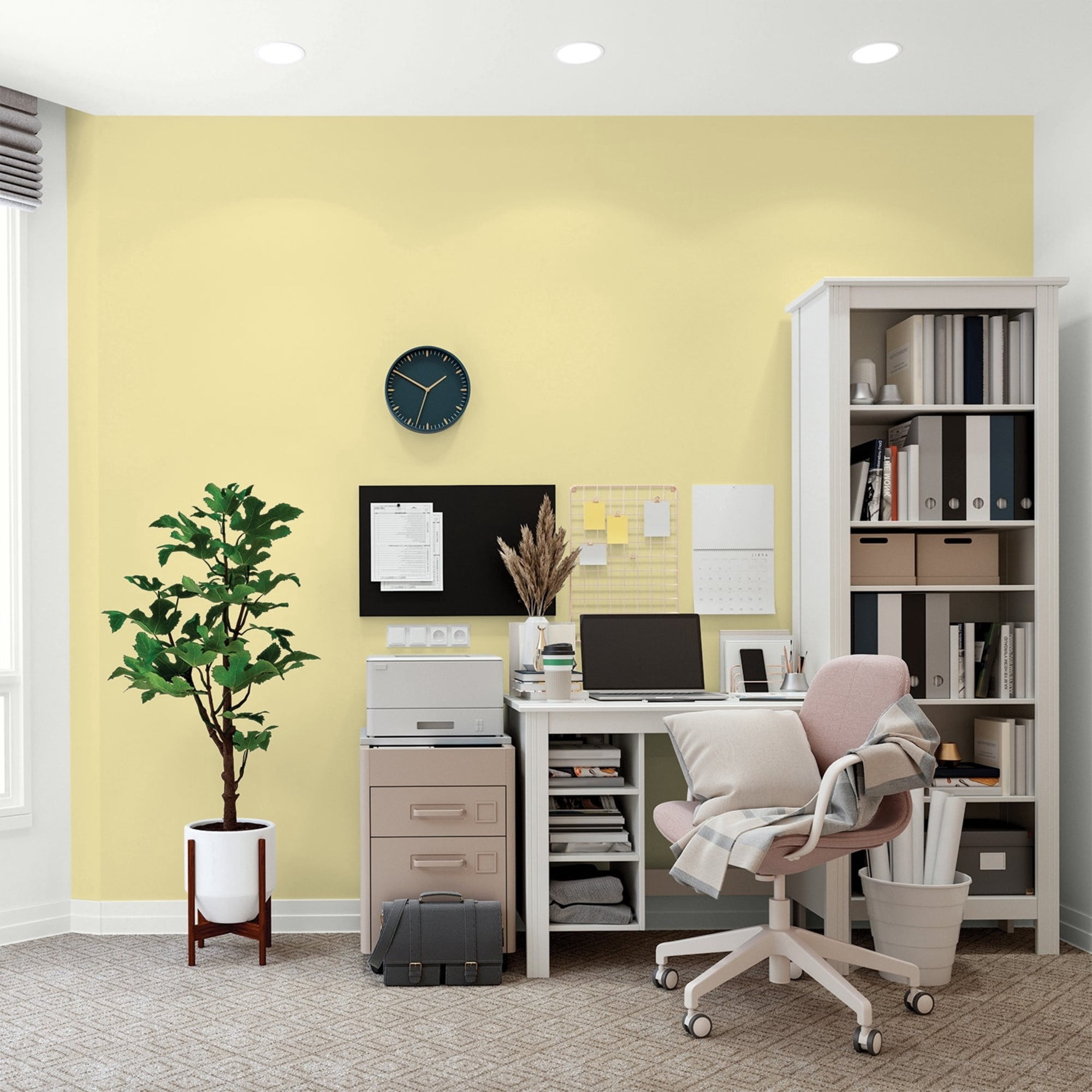 Glidden One Coat Turning Oakleaf / Yellow Flat Interior Paint with Primer, 1 Quart