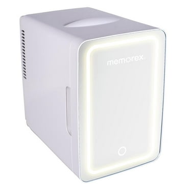 Memorex Mini Makeup Fridge Portable Refrigerator with Lighted Mirror, 6.5L-Capacity, 120V