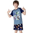 thumbnail image 3 of Beezizac Pajamas For Boys Fun Baseball Navy Blue Short Sleeves 2-Piece PJs Set Kid Comfy Sleepwear Size 14, 3 of 7
