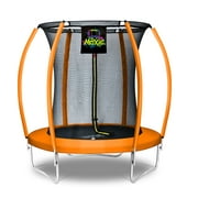 Machrus Moxie Pumpkin-Shaped Outdoor Trampoline Set with Premium Top-Ring Frame Safety Enclosure, 6 FT - Orange