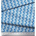 thumbnail image 2 of Soimoi Blue polyester Crepe Fabric Airplane,Trophy & Geometric Symbol Decor Fabric Printed Yard 52 Inch Wide, 2 of 3