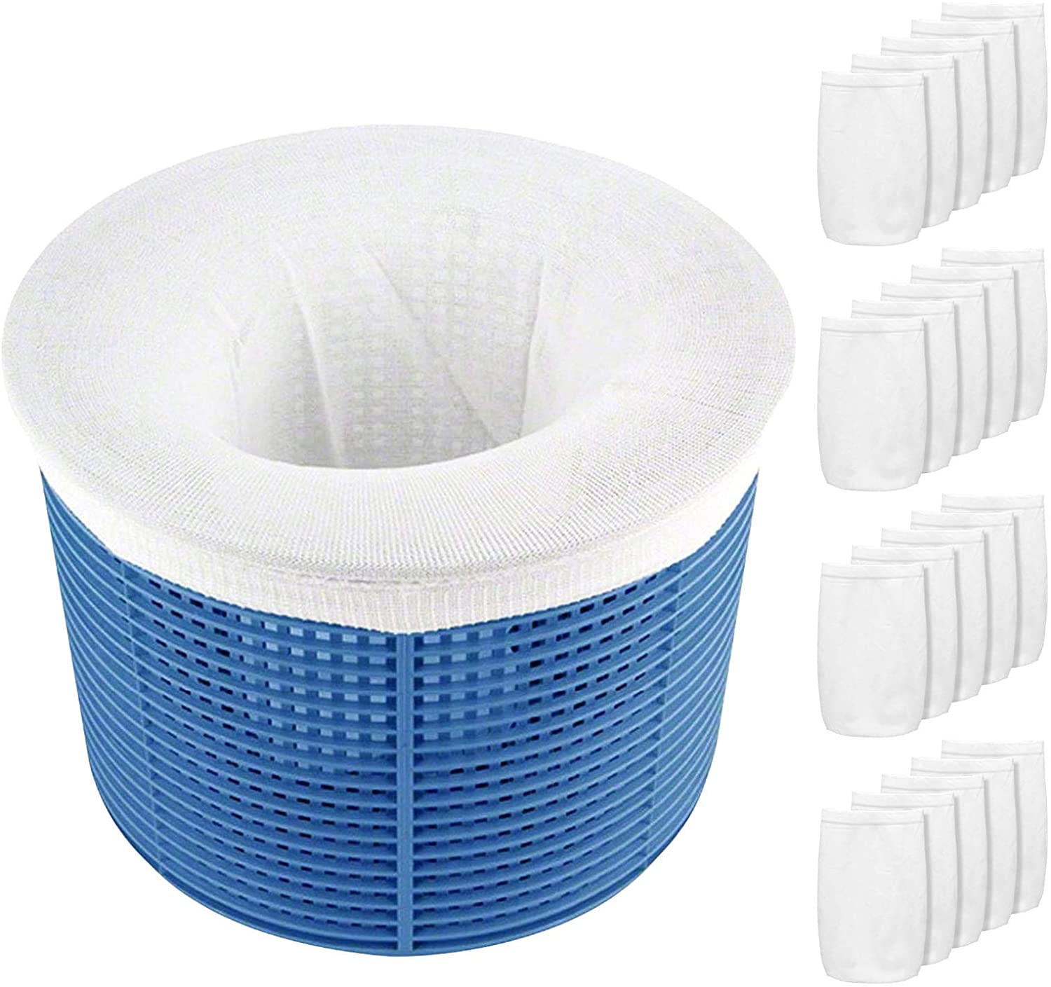 XUEF Pool Skimmer Socks Filters Baskets Swimming Pool Strainer Net Durable Elastic Pool Filter Saver Socks Cleans Debris and Leaves for In-Ground and Above Ground Pools