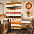 thumbnail image 5 of Orange Black Striped Shower Curtain, Waterproof Shower Curtains for Bathroom, Watercolor Vintage Stripes Washable Fabric Bathtub Curtain Set Bath Decor with 12 Hooks Extra Long 72"x96", 5 of 8