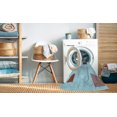 thumbnail image 2 of Ahgly Company Machine Washable Indoor Round Transitional Tron Blue Area Rugs, 3' Round, 2 of 7