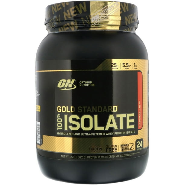 Optimum Nutrition Gold Standard 100 Isolate, Strawberry Cream, 1.58 lb (720 g)