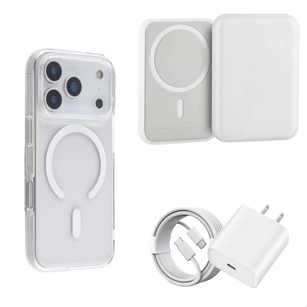 YUWY Kit Accesorios Compatibles Con MagSafe Para iPhone 17 Pro Max Antigolpes Combo de Funda Batería y Cargador Para iPhone 17 Pro Max Kit Accesorios Regalo Para iPhone