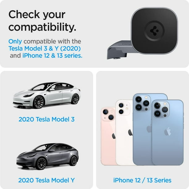 Spigen OneTap Designed for Tesla Model 3 (2020) / Y (2020) Designed for Mag  Safe Car Mount Compatible with iPhone 13 