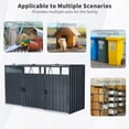 thumbnail image 3 of Auto Beyond Garbage Bin Shed Stores 3 Trash Cans Metal Outdoor Bin Shed for Garbage Storage,Stainless Galvanized Steel, Bin Shed for Garden Yard, 3 of 6
