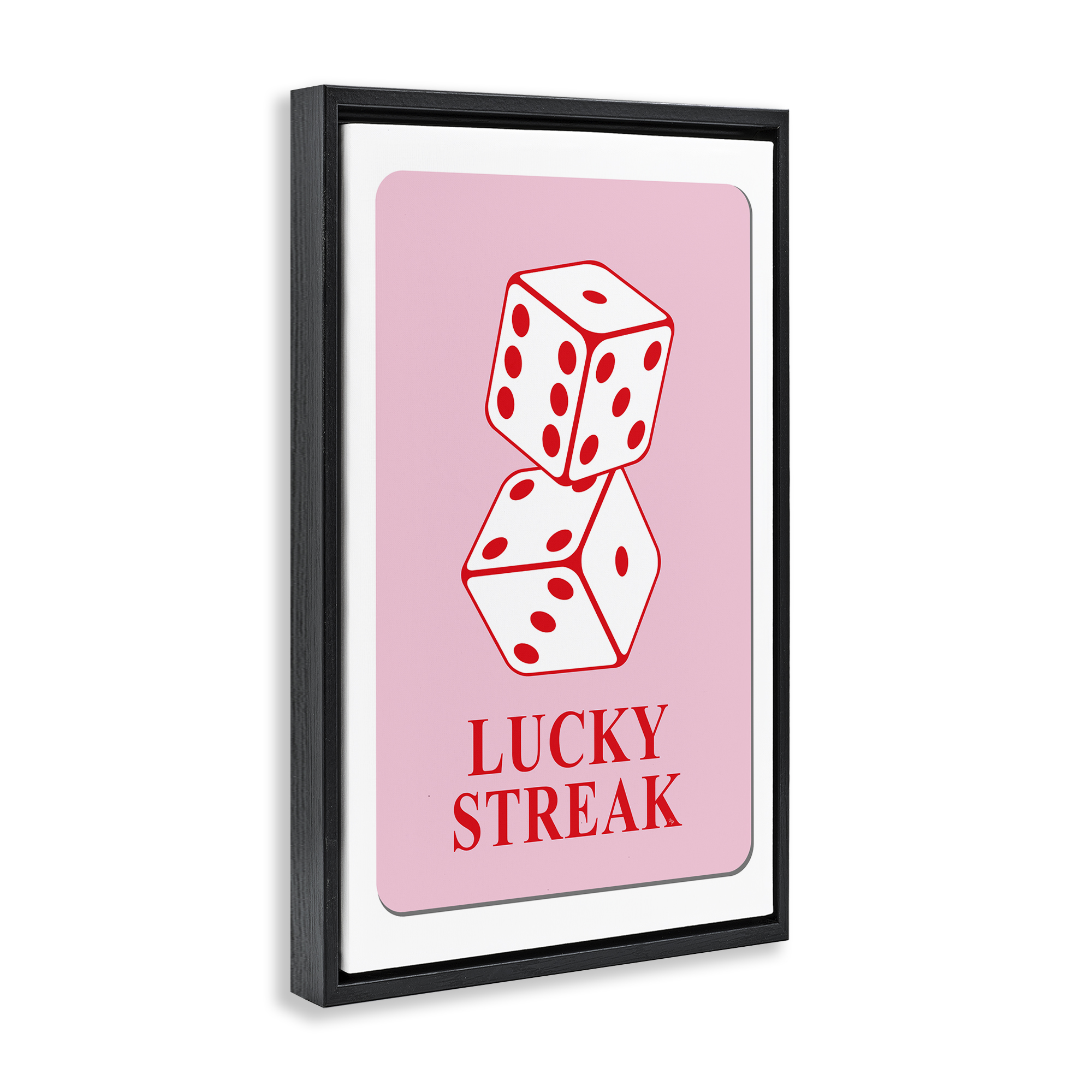Stupell Industries Lucky Streak Dice Entertainment Painting Black Floater Framed Canvas Art Print Wall Art, 17 x 25
