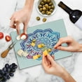 thumbnail image 5 of Chakra Cutting Board, Oriental Mandala Design Double Exposure Effect of Soft Colors Colorful Oriental, Decorative Tempered Glass Cutting and Serving Board, in 3 Sizes, by Ambesonne, 5 of 5