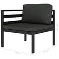 thumbnail image 2 of vidaXL 3 Piece Patio Lounge Set with Cushions Aluminum Anthracite, 2 of 4
