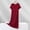 Wine, variant on Dxzfnsa Women Summer Dresses Women's Fashion Short Sleeve Swing Midi Dress Casual Loose Solid Color Round Neck T-Shirt Dresses with Pockets