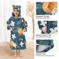 thumbnail image 3 of FORMRS Wearable Blanket Hoodie with Sleeves for Kids Cozy Flannel Sweatshirt, Oranges Pattern, 3 of 7