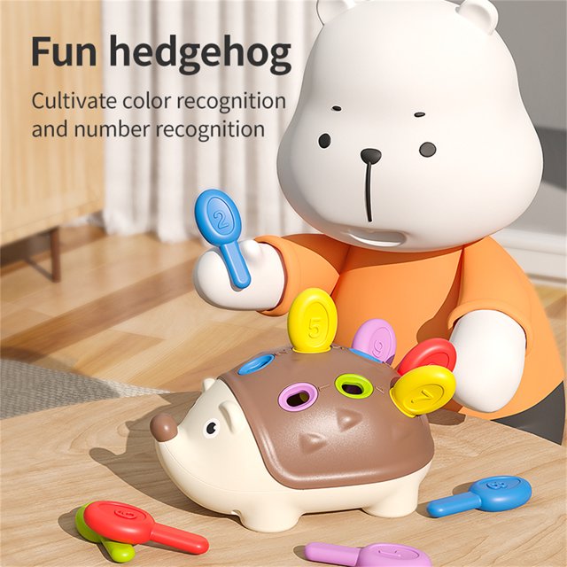 Educational Fine Motor Skills Training Toy for Developmental Hedgehog Insertion Game with Colorful
