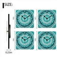 thumbnail image 3 of Square Wall Clock,Mandala Pattern With Turquoise And White Colors,Silent Non-Ticking Wall Clock Decor for Home Office Kitchen Living Room Bedroom(12inch), 3 of 4