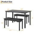 thumbnail image 6 of Accreate 43.3” Kitchen Table Set with 2 Benches, Metal Frame, Space-Saving Dining Set, 6 of 8