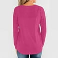 thumbnail image 2 of CHGBMOK Long Sleeve Shirts for Women V Neck Button T-Shirts Loose Fit Tunics Pullover, 2 of 4