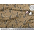 thumbnail image 3 of Soimoi Brown Cotton Voile Fabric Christmas Theme Party Printed Fabric 1 Yard 42 Inch Wide, 3 of 3