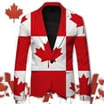 thumbnail image 2 of WILLBEST Men's Casual Suit Jacket with Canadian Maple Lightweight Comfortable Stylish for Spring Summer Fall Daily Wear L l-Red, 2 of 5