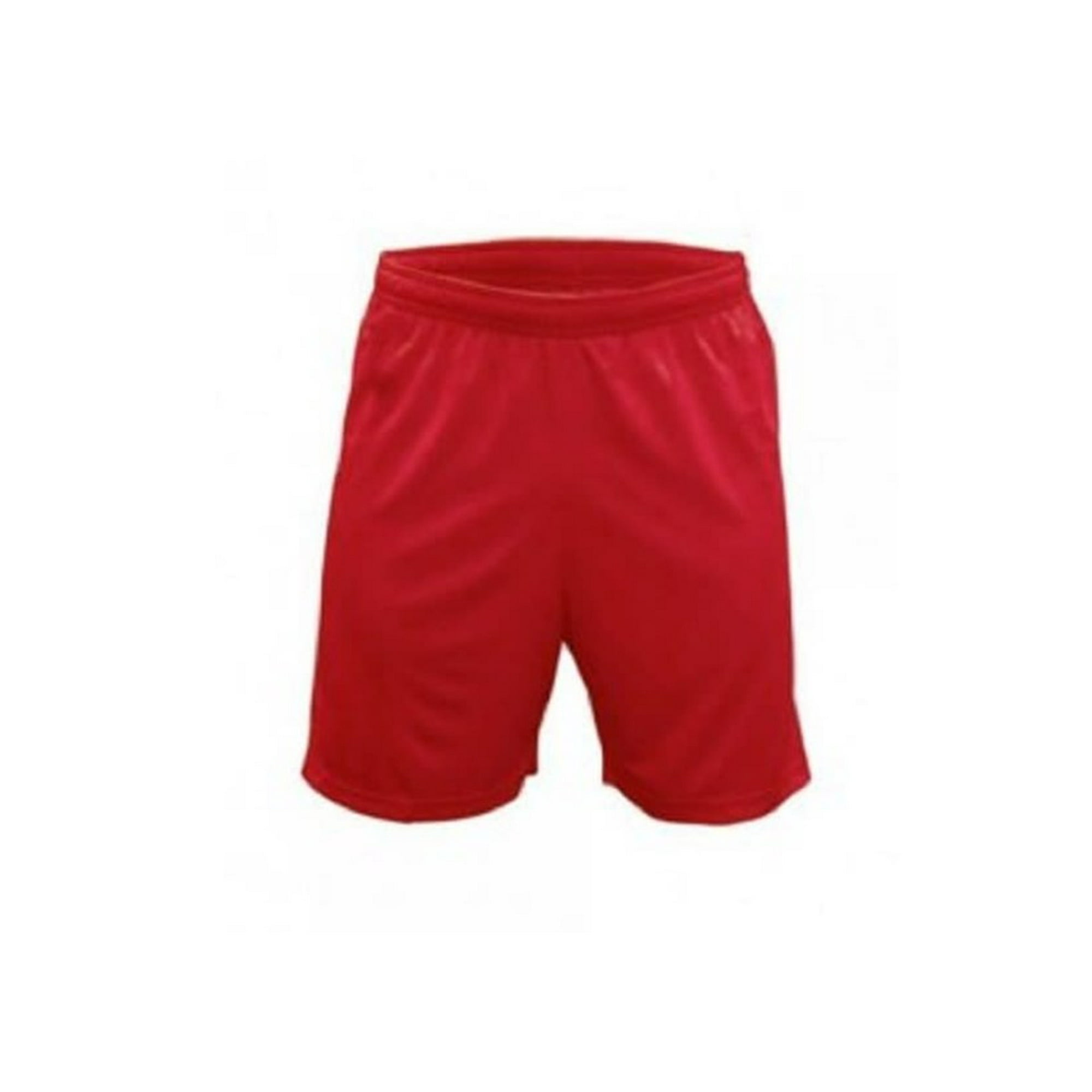 Short De Futbol Rojo Liso Costuras Reforzadas Talla L