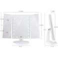 thumbnail image 4 of BESTOPE Makeup Mirror with Lights 21 LED Vanity Mirror with 1X/2X/3X Magnification,Touch Control Design,180 Degree Rotation,Portable Cosmetic Trifold Light Up Mirror, White, 4 of 7