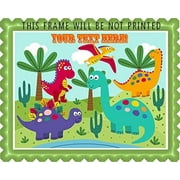 Cute dinosaurs - Topper - 10" x 16" (1/2 sheet) rectangular