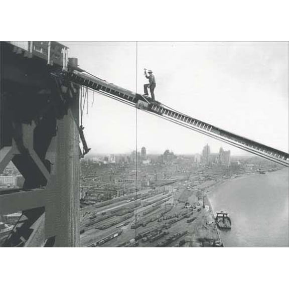 Avanti Press Ambassador Bridge Construction Historic Detroit Blank Note Card