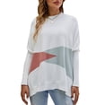 thumbnail image 1 of Suéter de mujer Mangas de murciélago O Cuello de punto Suéteres casuales sueltos Romacci Camiseta de manga corta, 1 of 7