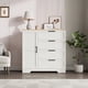 thumbnail image 1 of Qinaqin 43.3-Inch Pequeño de Profundidad Madera cm Anchoardrobe Gabinete con Puerta 4 Cajones y Alturaanging Rod Blanco Profundidadresser para Dormitorio Laundry Sala, 1 of 7