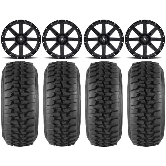 MSA Clutch 15" Wheels Black 33" Desert Series Tires Can-Am Maverick X3 / Honda Pioneer 1000 / Talon